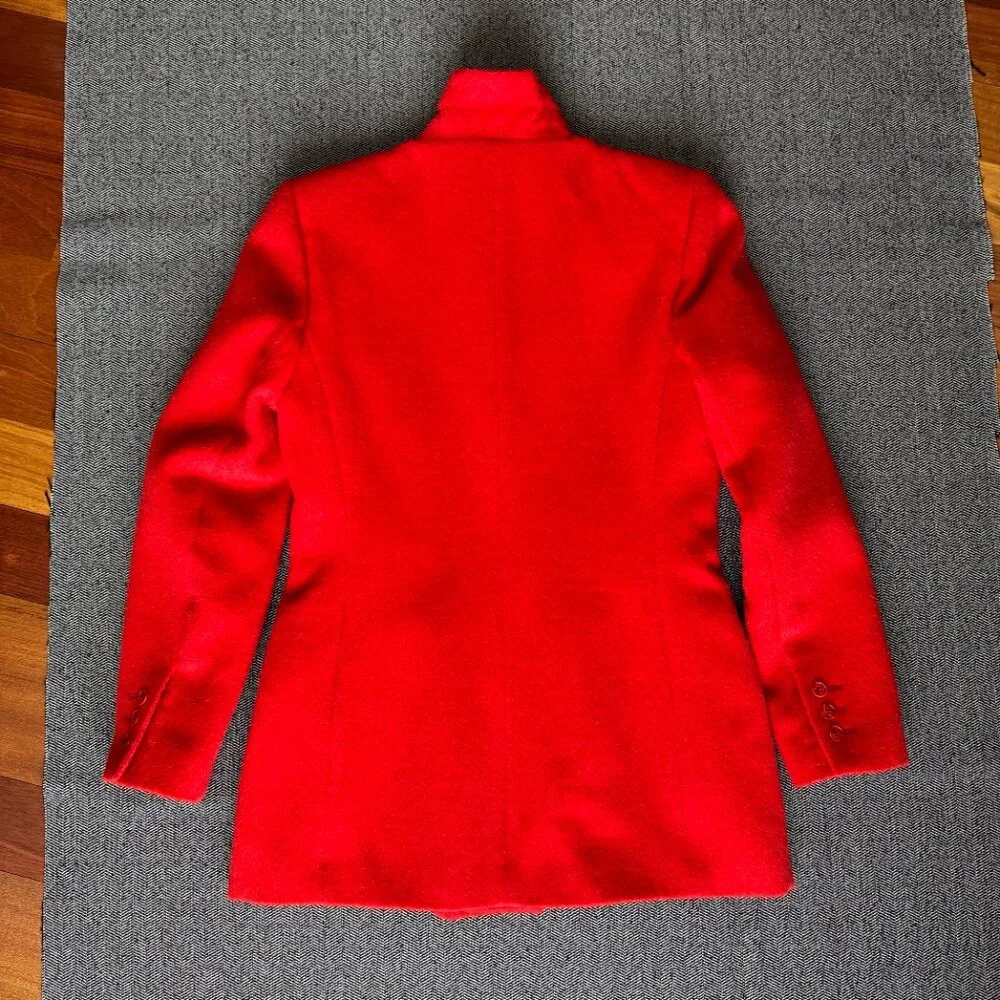 Wool Alpaca Blend Blazer Harvé Benard Red Jacket - Picture 17 of 17